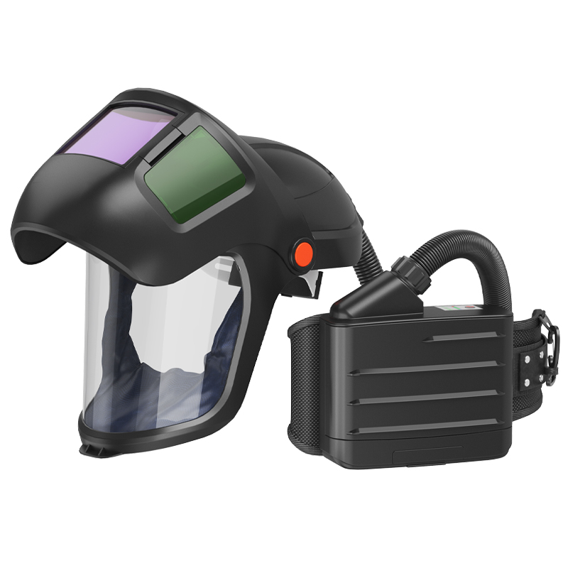 positive air purifying respirator with flip-up helmet