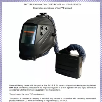 BXH-3001 PAPR(powered air purifying respirators) from NEW AIR  get CE Certification, TH3 PR SL according to EN12941